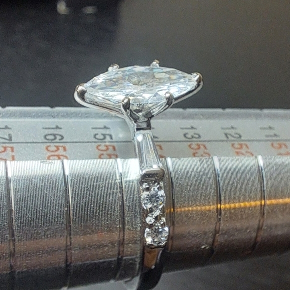 925 Sterling Silver Nataliya V Collister Marquise Cut Cubic Zirconia Ring - Picture 6 of 8